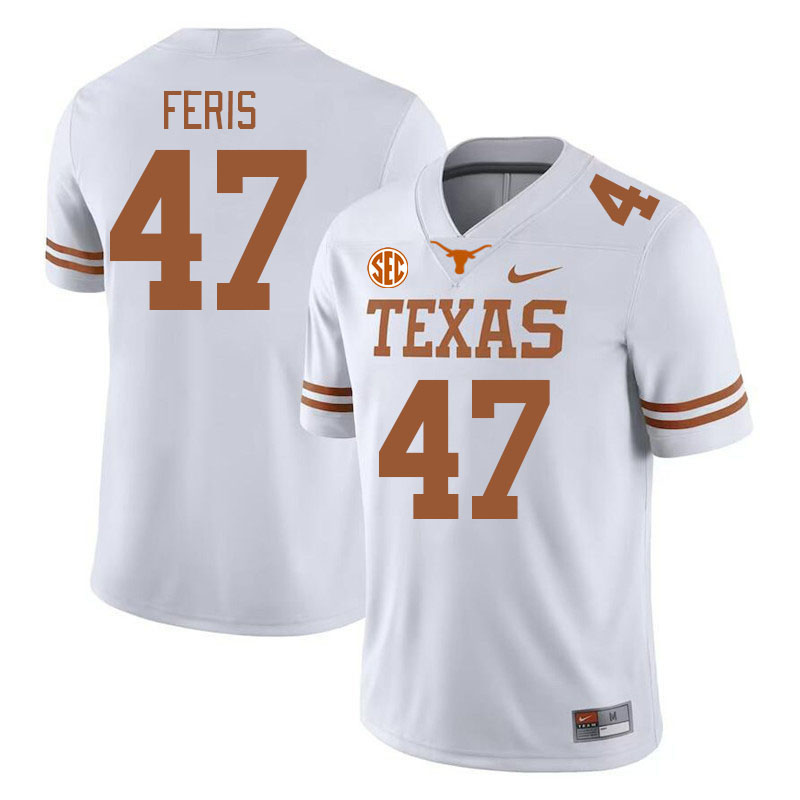 # 47 Charlie Feris Texas Longhorns Jerseys Football Stitched-White